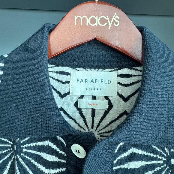 Far Afield Zigger Polo Cardigan - Meteorite Black - Picture 3 of 5